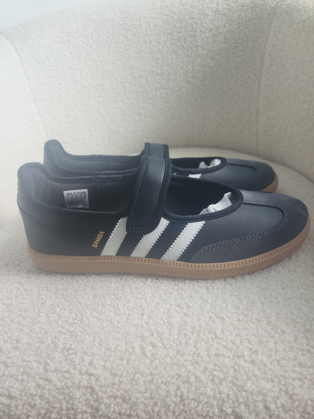 Adidas Samba Jane W Black Leather Sneakers  MARKED SIZE 9 FITS LIKE A 10 - Picture 7 of 16